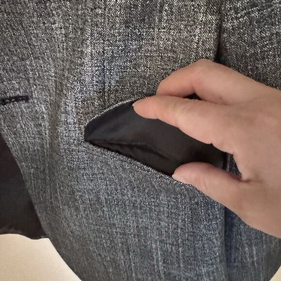 Topman Crosshatch Gray Blazer Men’s 36R Slim Fit 2-Button Jacket - Picture 6 of 10